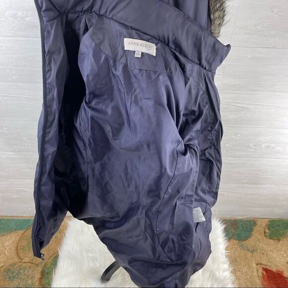 Anne Klein Down Faux Fur Hooded Puffer Coat - Picture 7 of 12